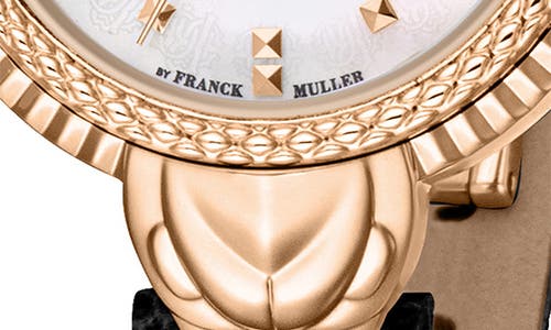 Roberto Cavalli By Franck Muller Mother Of Pearl Dial Leather Strap Watch, 32mm In Black