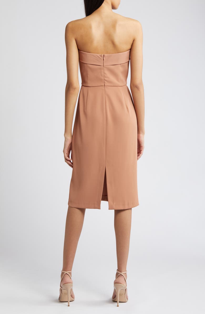 French Connection Harry Suiting Strapless Dress, Alternate, color, Mocha Mousse