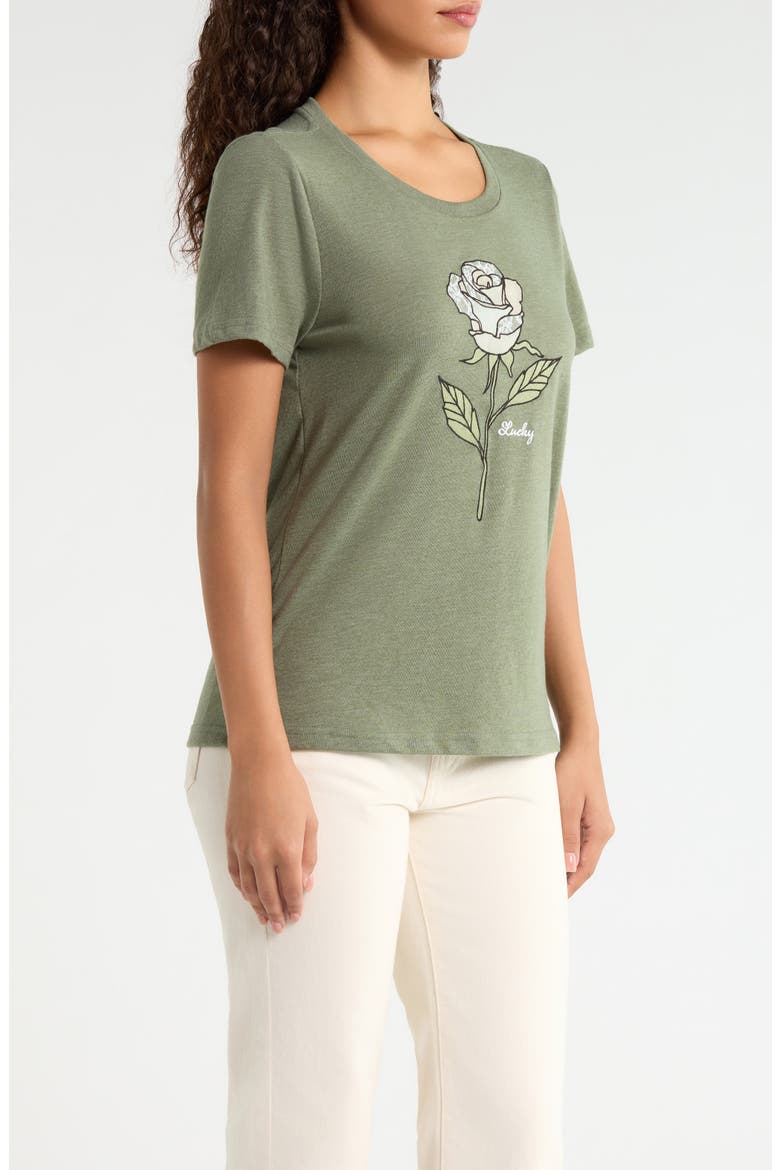 Lace Rose Graphic T-Shirt, Alternate, color, THYME