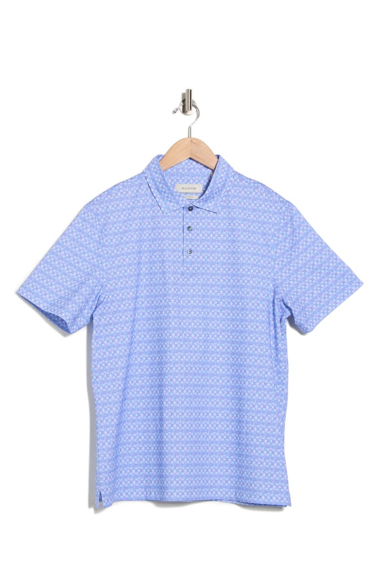 Bugatchi Victor Short Sleeve 8-Way Stretch OoohCotton<sup>®</sup> Knit Polo, Alternate, color, Air Blue
