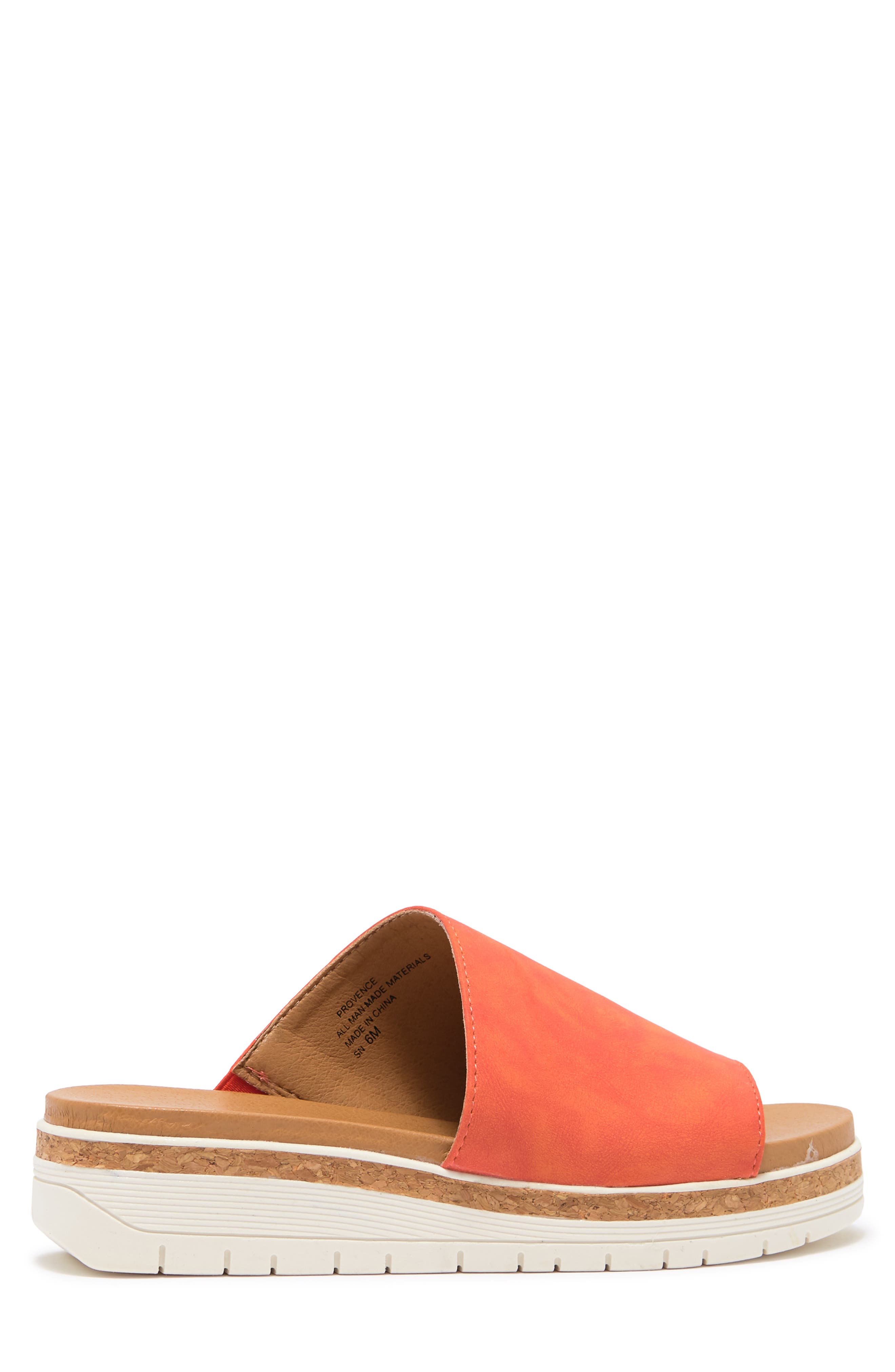 Provence Wedge Slide Sandal, Alternate, color, TANGERINE