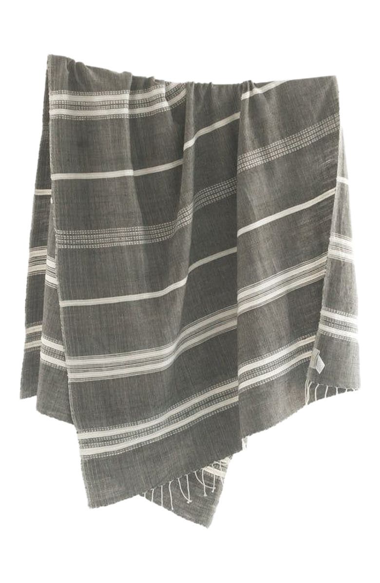 Creative Women Aden Cotton Bath Towel, Main, color, Gray W/ Natural
