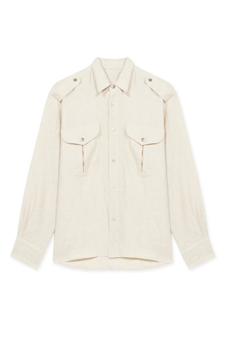 Luke Sahariana Linen Shirt, Main, color, STONE