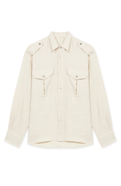 Fortela Luke Sahariana Linen Shirt In Neutral