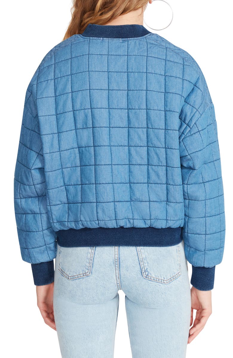 BB Dakota by Steve Madden Denim Daddy Quilted Bomber Jacket, Alternate, color,