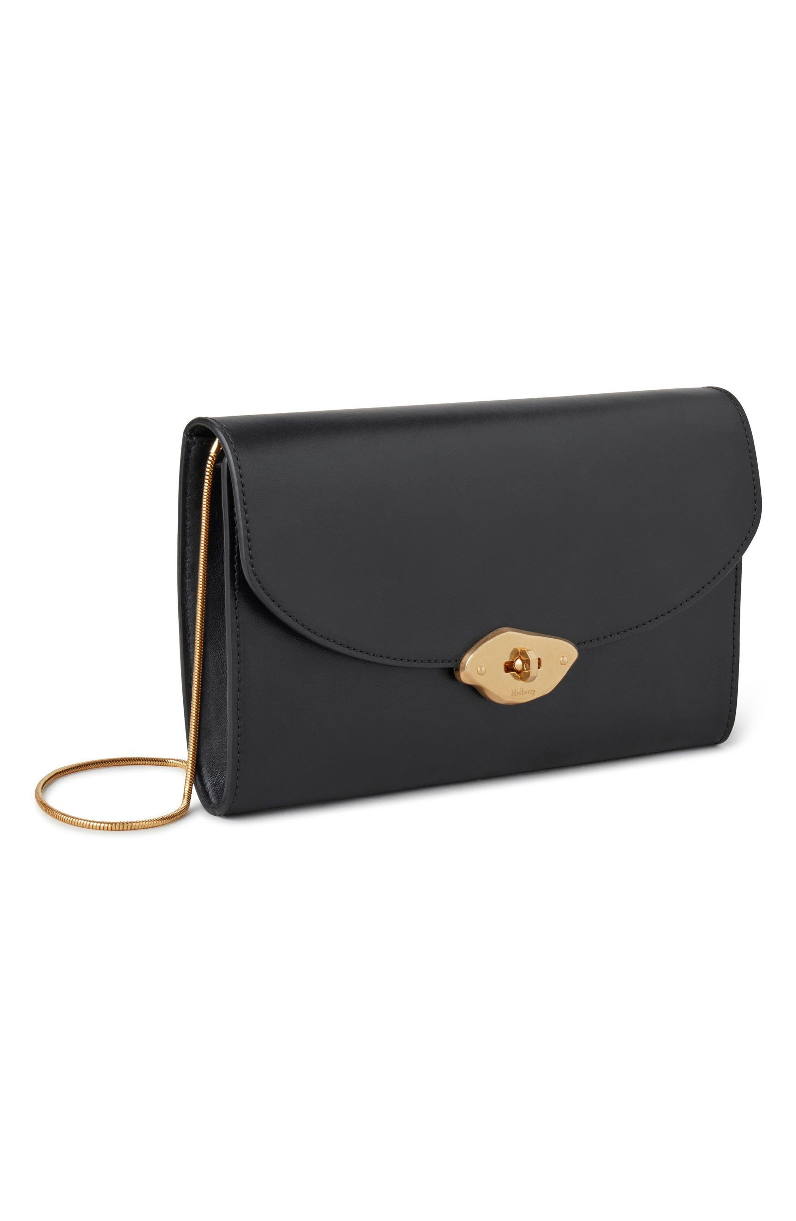 Mulberry Lana High Gloss Leather Clutch, Alternate, color, 