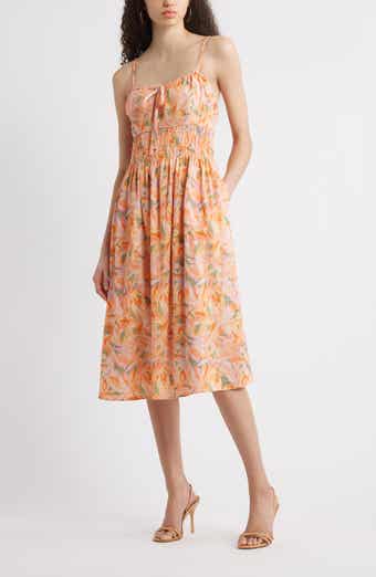 Chelsea28 Smocked Waist Sleeveless Midi Dress