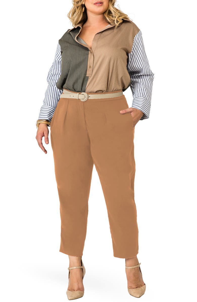 Standards & Practices Sabrina Narrow Leg Trousers, Alternate, color, Tan