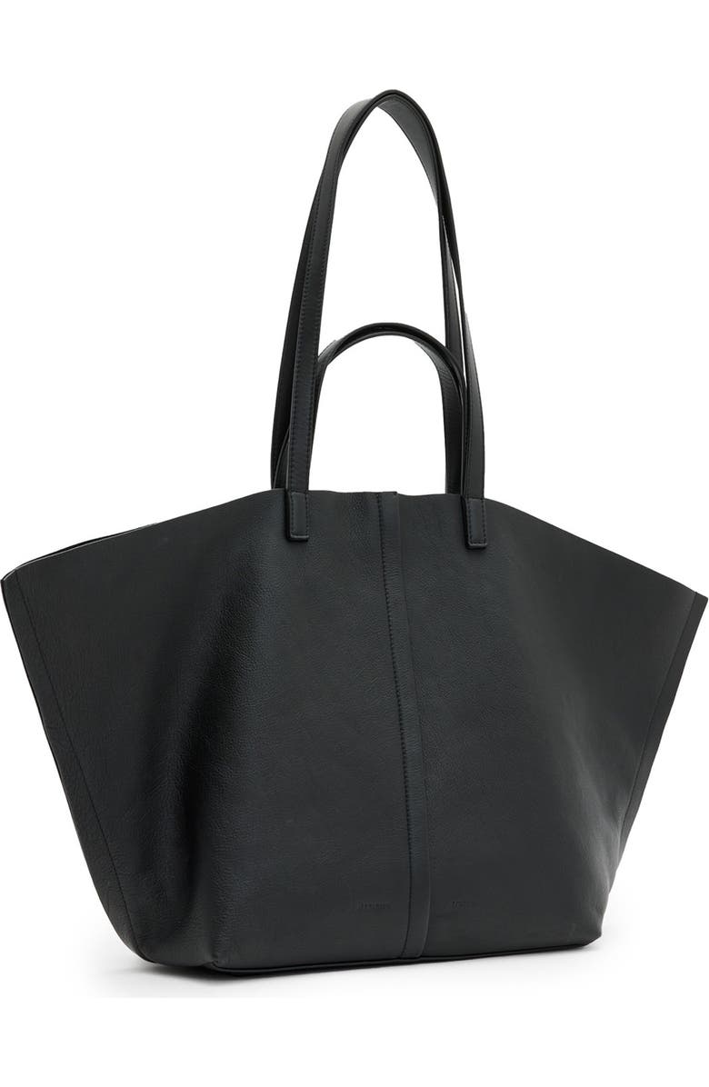 AllSaints Phoenix Leather East/West Tote, Alternate, color, Black