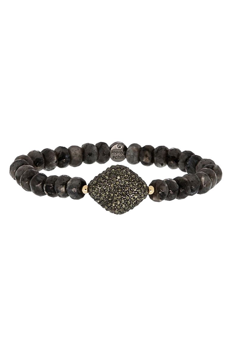 MARLYN SCHIFF Sienna Pavé Bracelet, Main, color, Hematite/ Laradorite