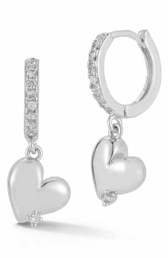Heart Huggie Hoop Earrings
