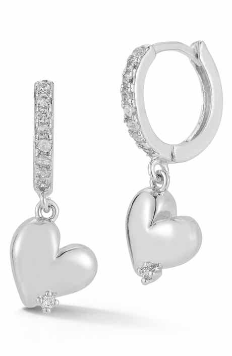 GLAZE JEWELRY Heart Huggie Hoop Earrings