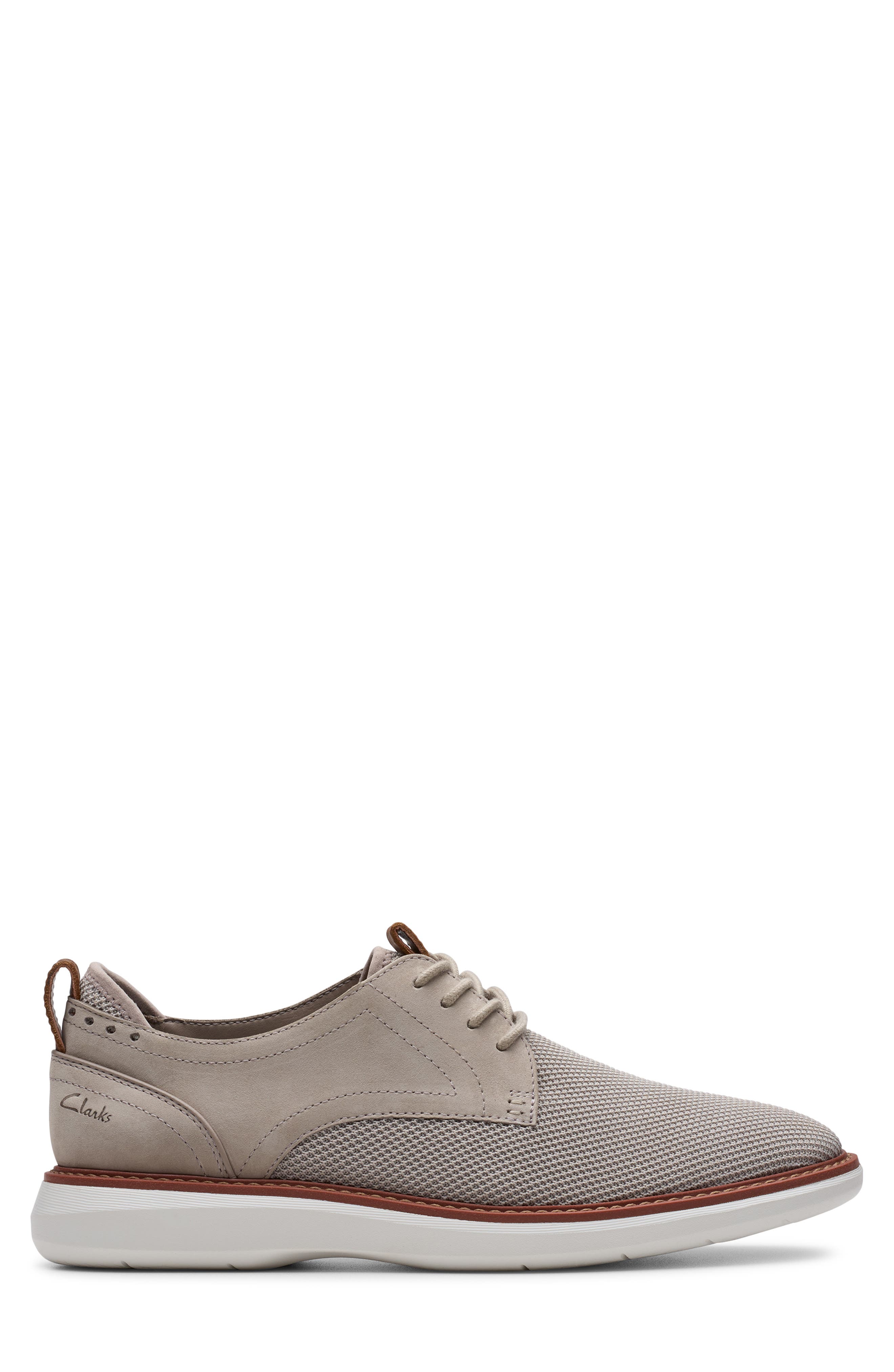 Clarks<sup>®</sup> Brantin Plaid Leather Oxford Shoe, Alternate, color, Grey Knit