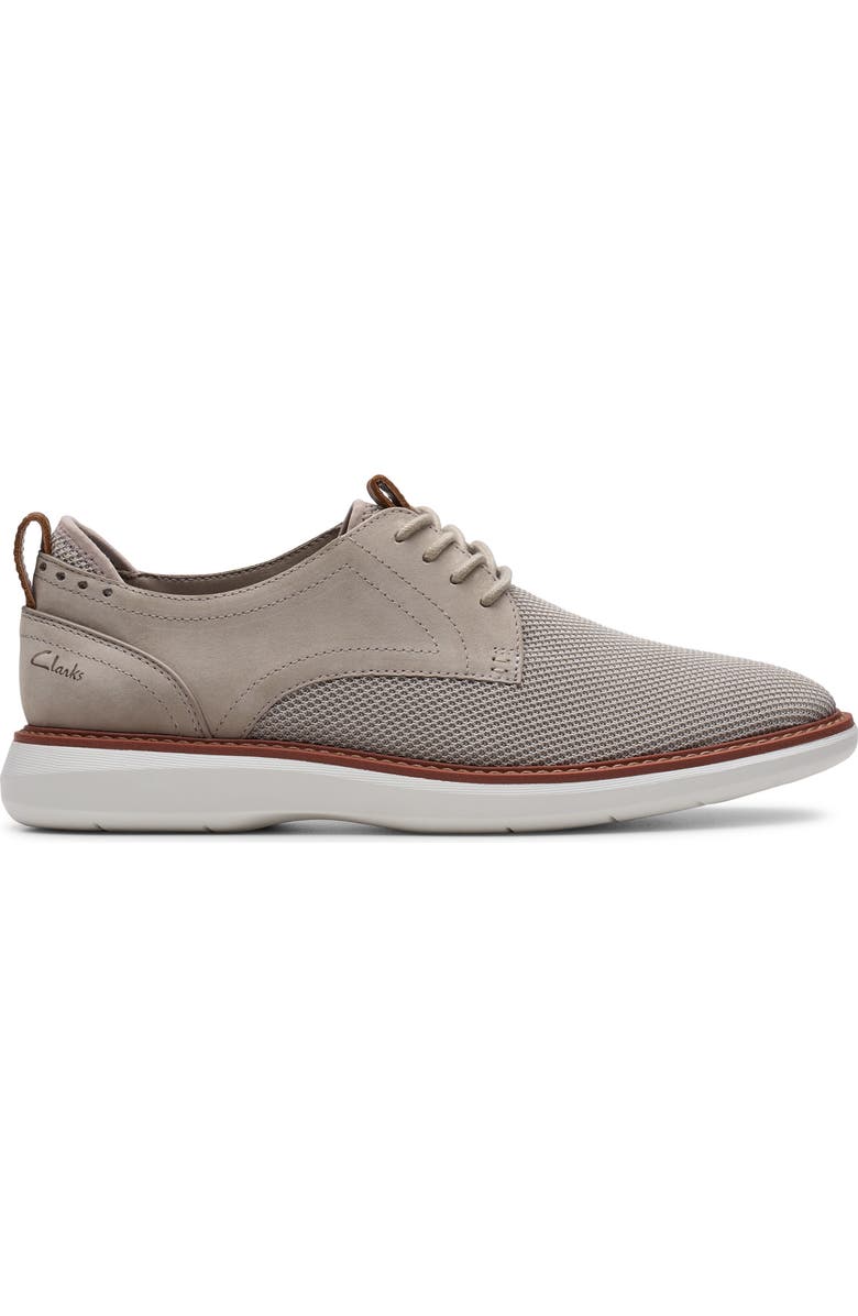 Clarks<sup>®</sup> Brantin Plaid Leather Oxford Shoe, Alternate, color, Grey Knit