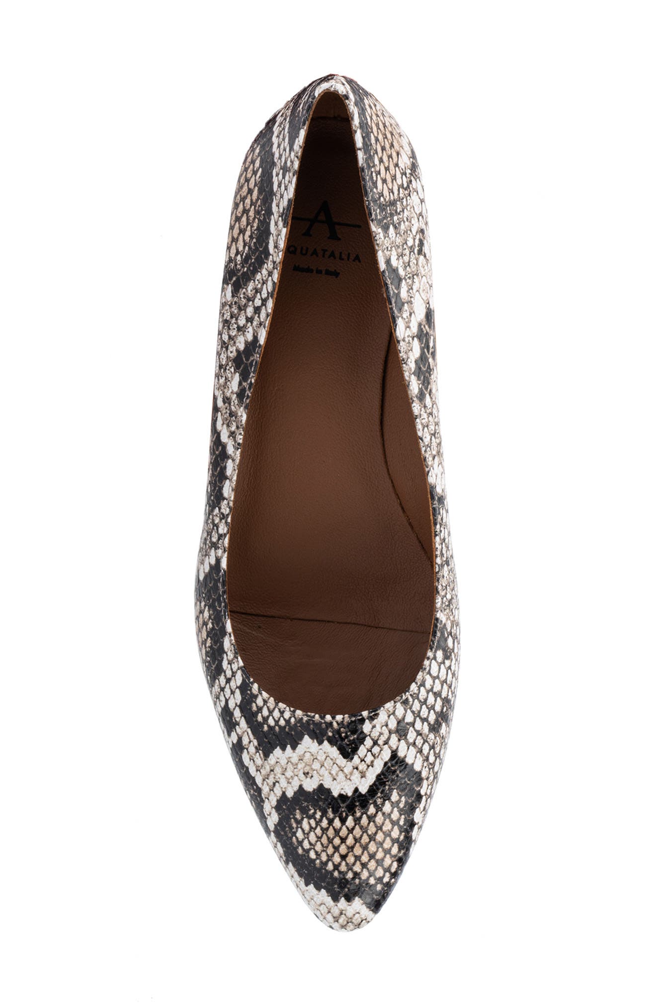 Aquatalia Pasha Weatherproof Snake Embossed Pointed Toe Pump, Alternate, color, Natural