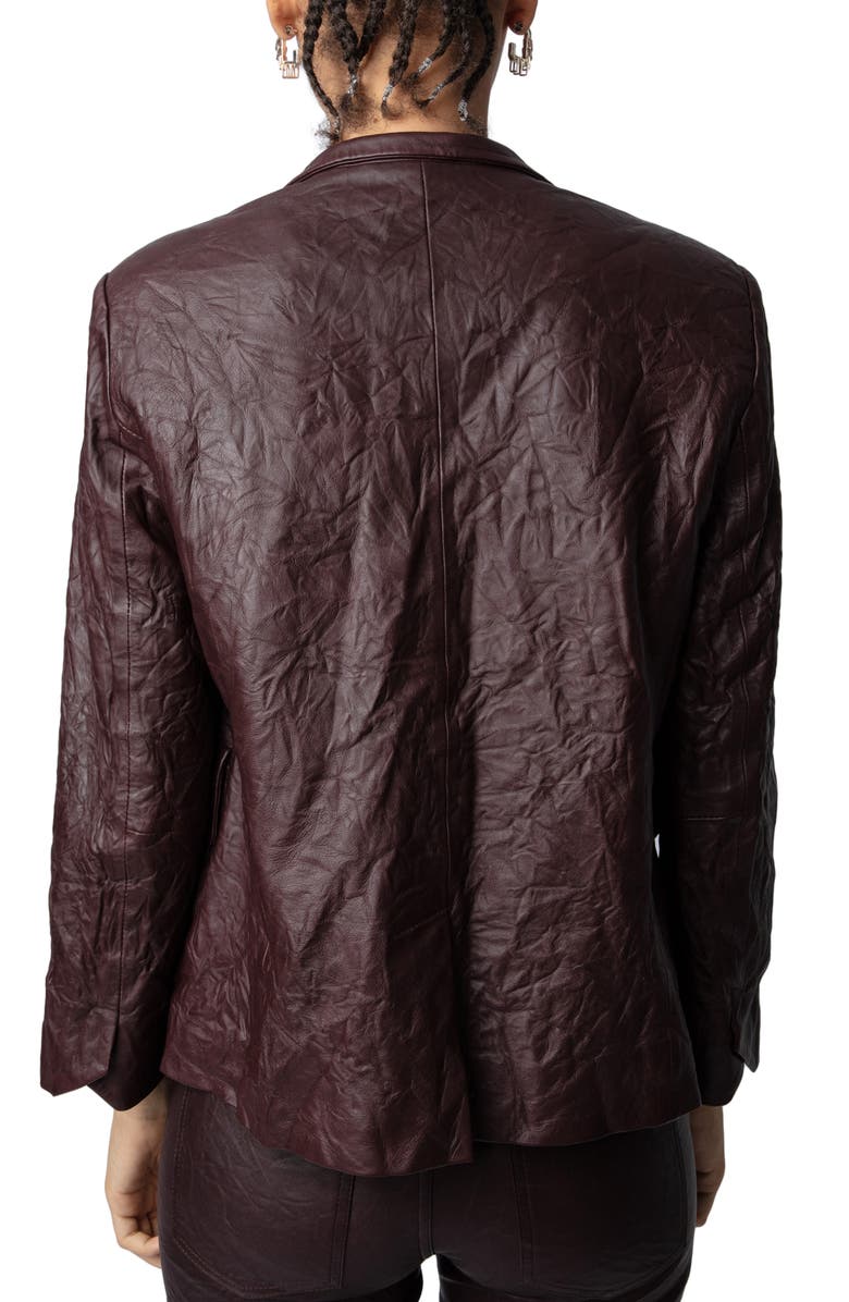 Zadig & Voltaire Verys Crumpled Leather Jacket, Alternate, color,