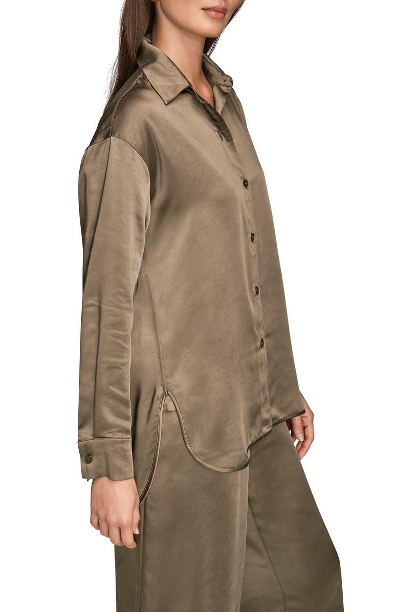 Donna Karan New York Satin Button-Up Shirt, Alternate, color, 