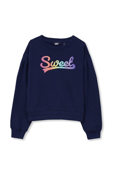 Girls Crew Neck Embroidered Sweatshirt