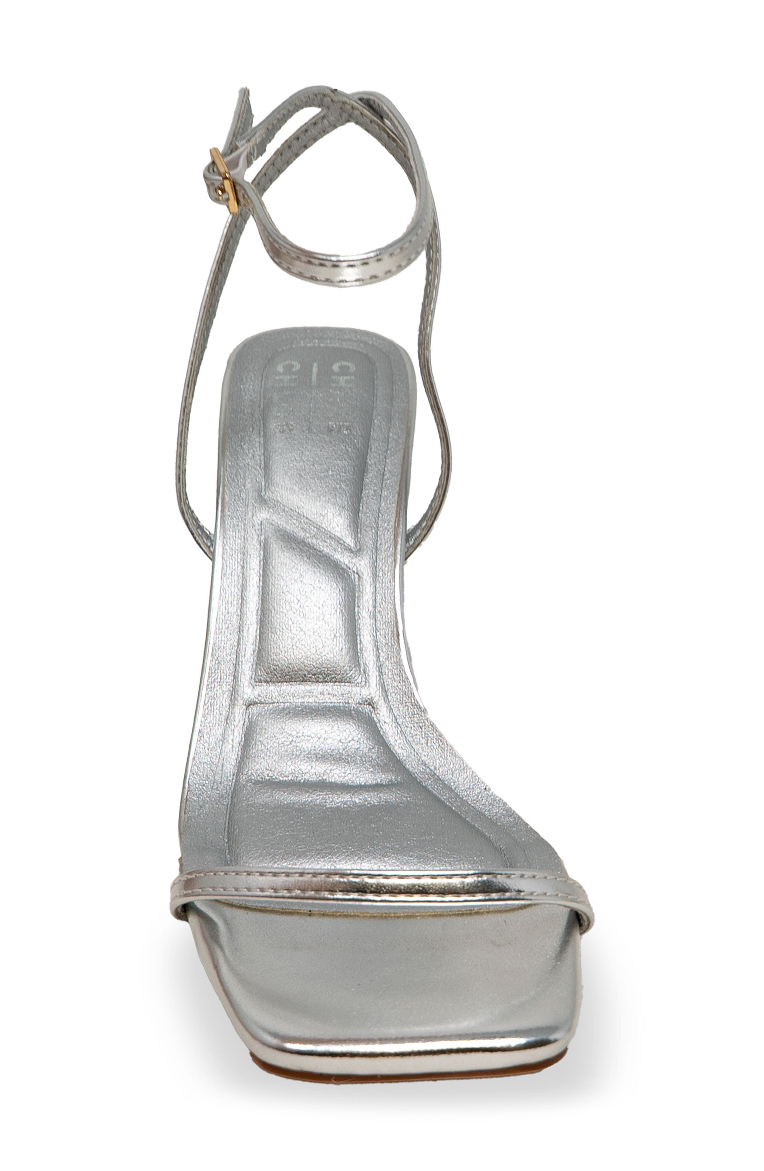 CHASE AND CHLOE Richie Ankle Strap Sandal, Alternate, color, Silver Metallic