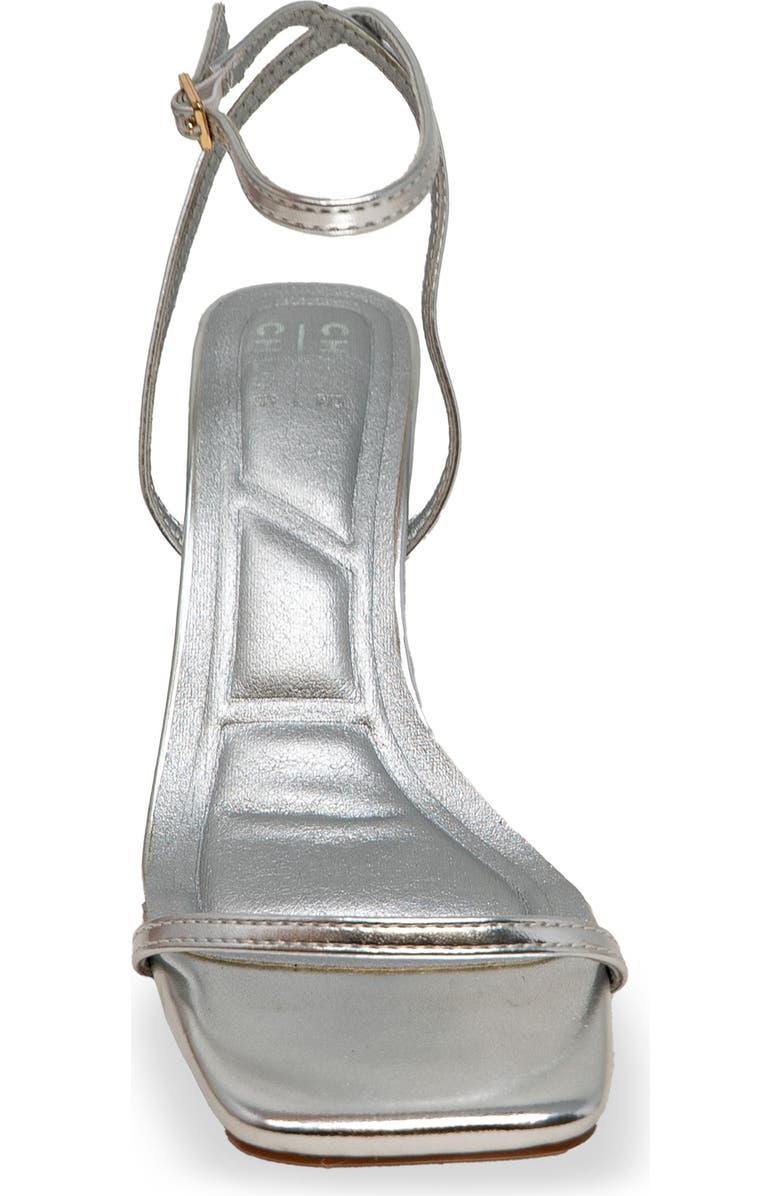 CHASE AND CHLOE Richie Ankle Strap Sandal, Alternate, color, Silver Metallic