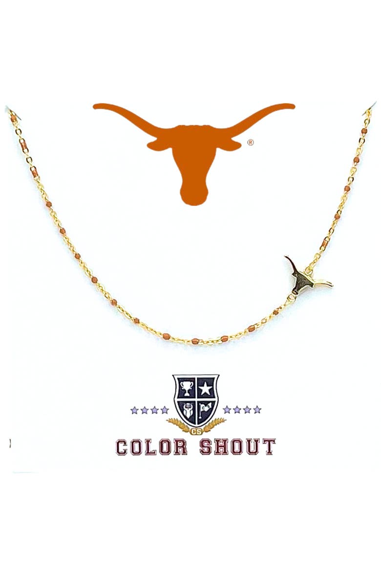 University Of Texas Side Necklace, Main, color, Yellow Gold