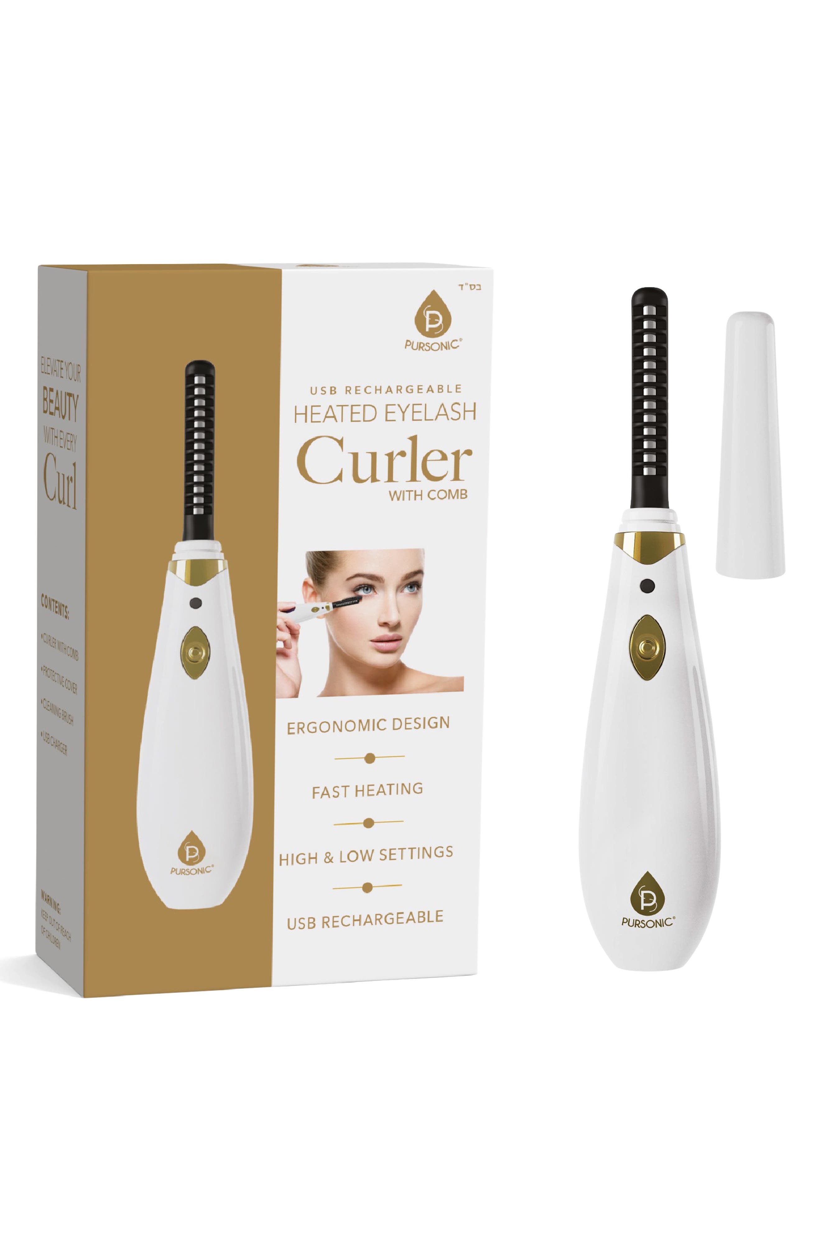 Heated Eyelash Curler with Comb