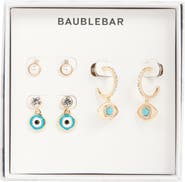 BaubleBar Protected Energy Set of 3 Stud & Evil Eye Drop Earrings