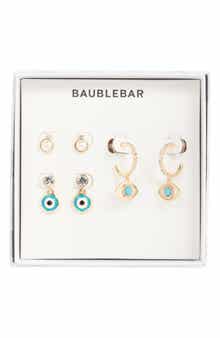 BaubleBar Protected Energy Set of 3 Stud & Evil Eye Drop Earrings