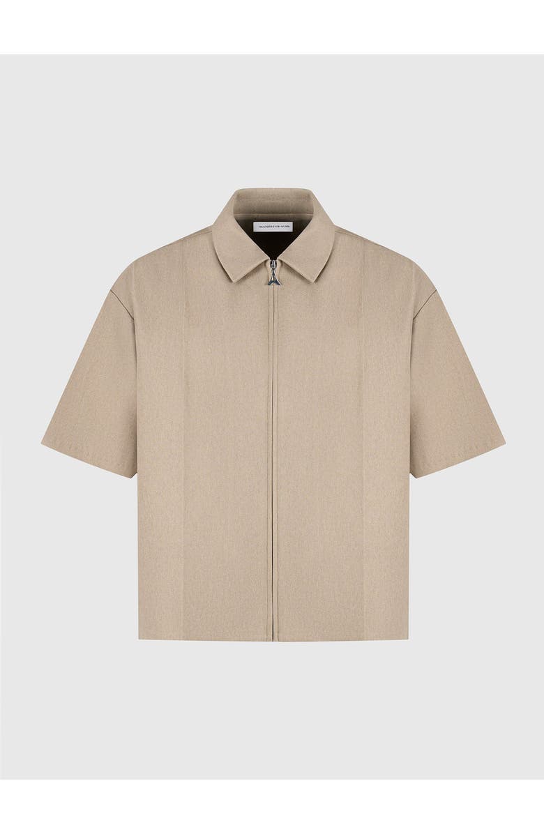 Manière De Voir Aven Boxy Shirt with Crease, Alternate, color, Beige