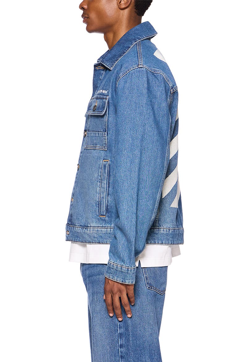 Denim Trucker Jacket, Alternate, color, STEEL INDIGO