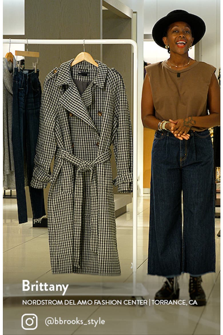 Curve Houndstooth Belted Trench Coat video
