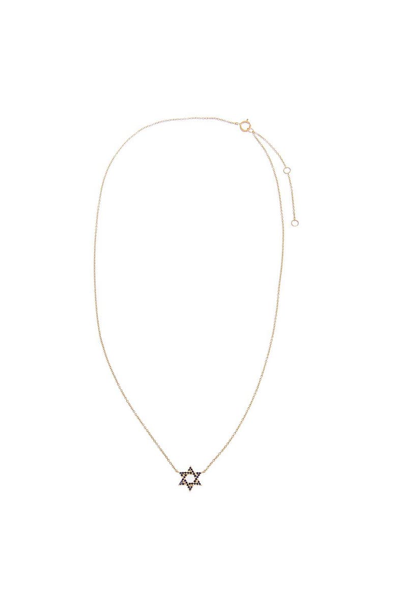 BY ADINA EDEN Sapphire Blue Star Of David Necklace 14K, Alternate, color, 