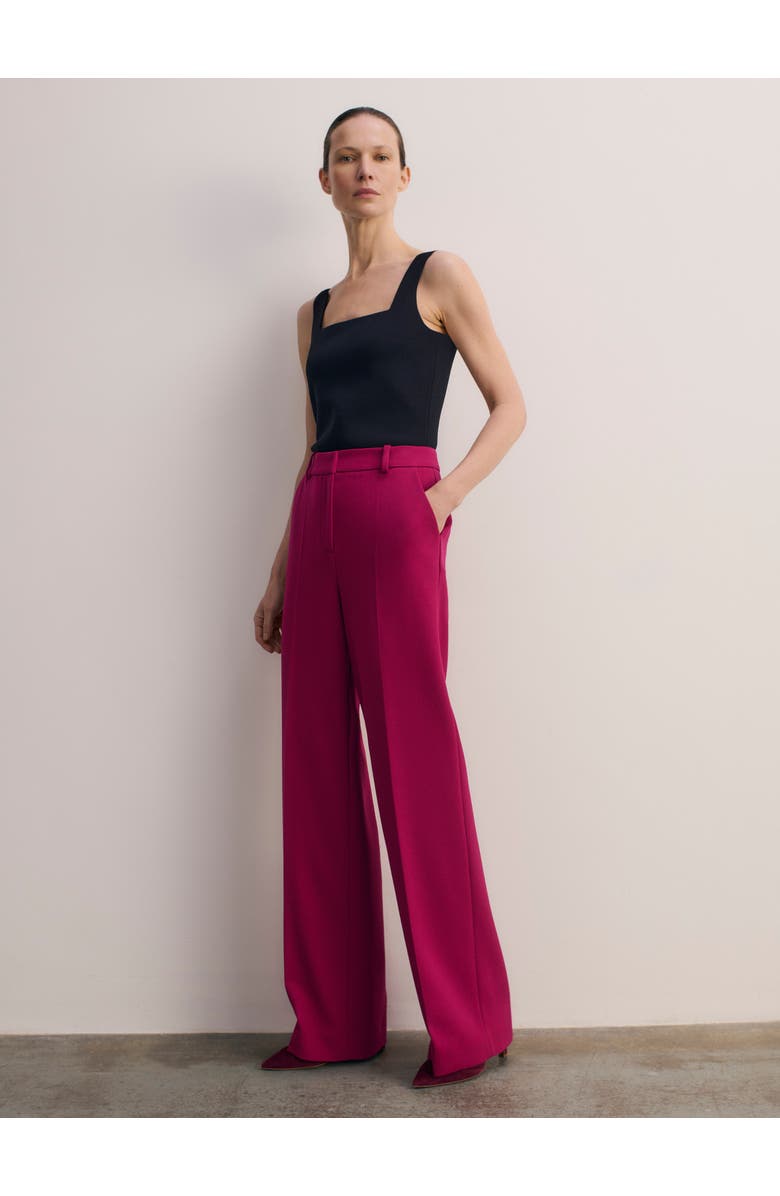 The Fold Adelaide Crepe Trousers, Alternate, color, Pink
