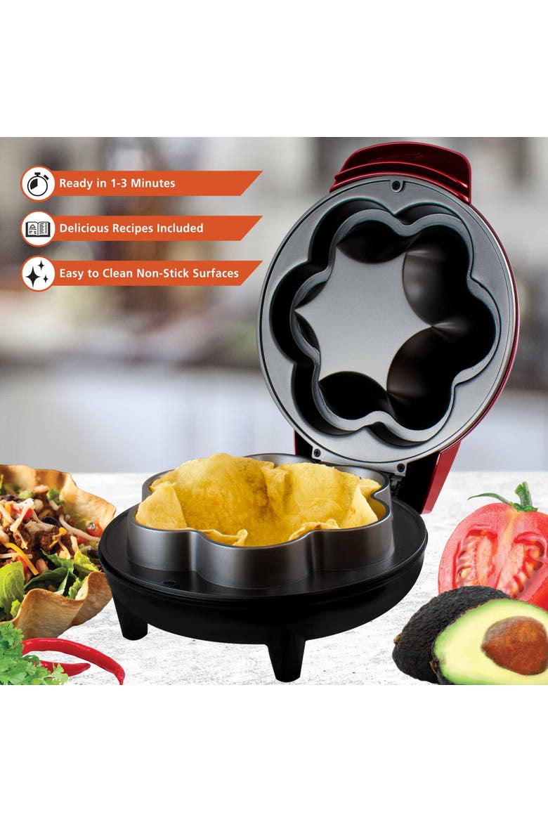 10 Inch Electric Tortilla Taco Bowl Maker Red, Alternate, color, Red