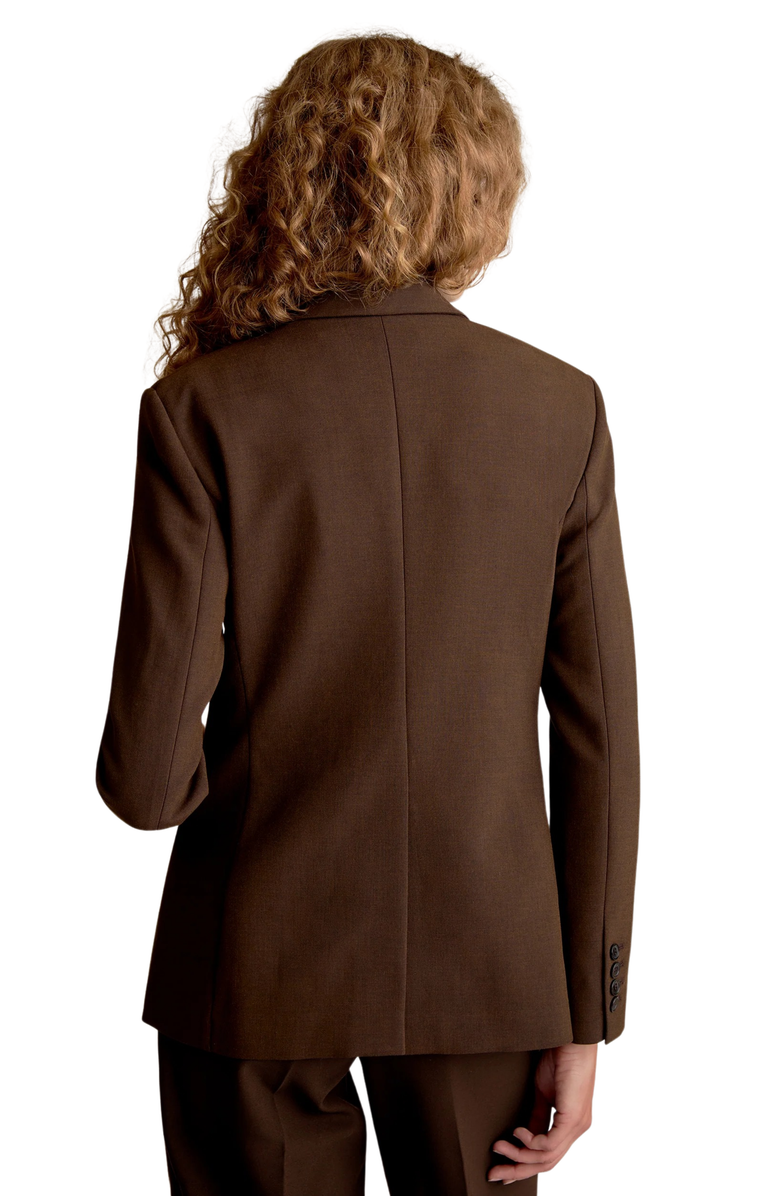 M.M.LaFleur Kati Luxe Flex Suiting Double-Breasted Blazer, Alternate, color, Chocolate Torte Melange
