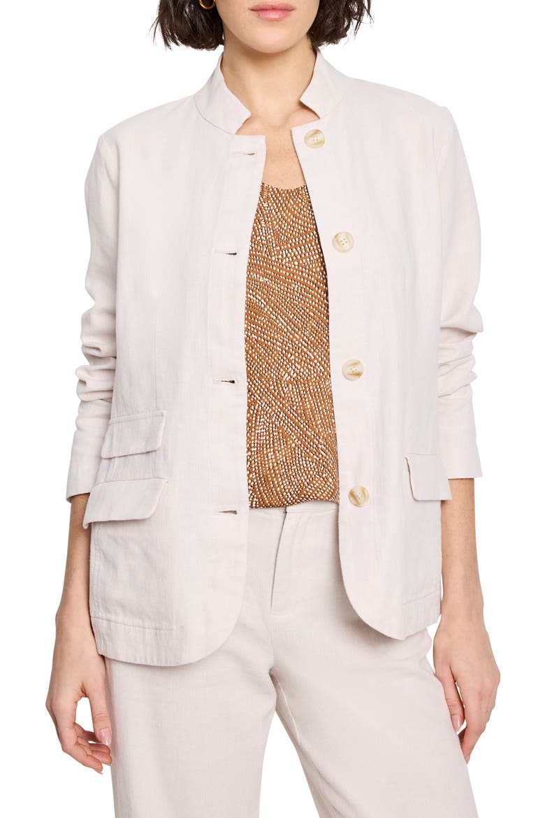 Ava Cotton & Linen Blazer, Main, color, NEUTRAL MIX