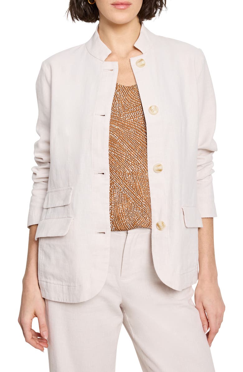 NIC+ZOE Ava Cotton & Linen Blazer, Main, color, Neutral Mix