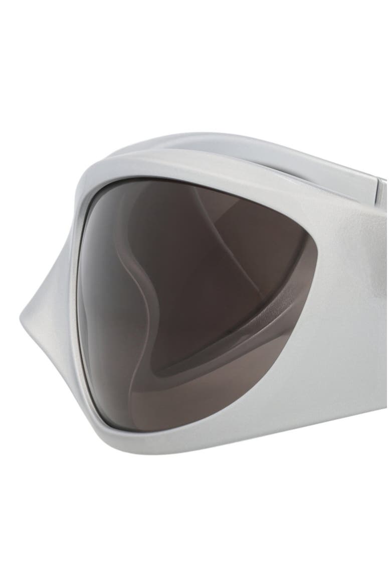 80mm Wraparound Sunglasses, Alternate, color, SILVER SILVER GREY