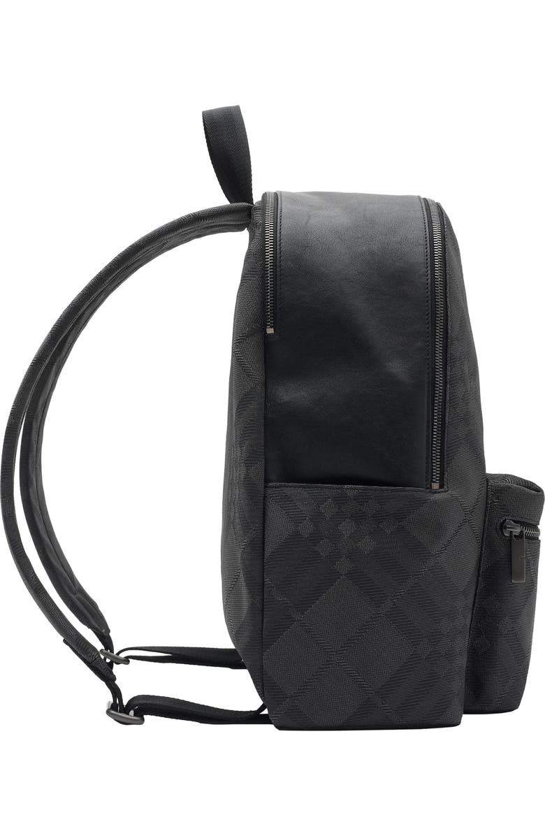 Burberry Chester Check Jacquard Backpack, Alternate, color, Black