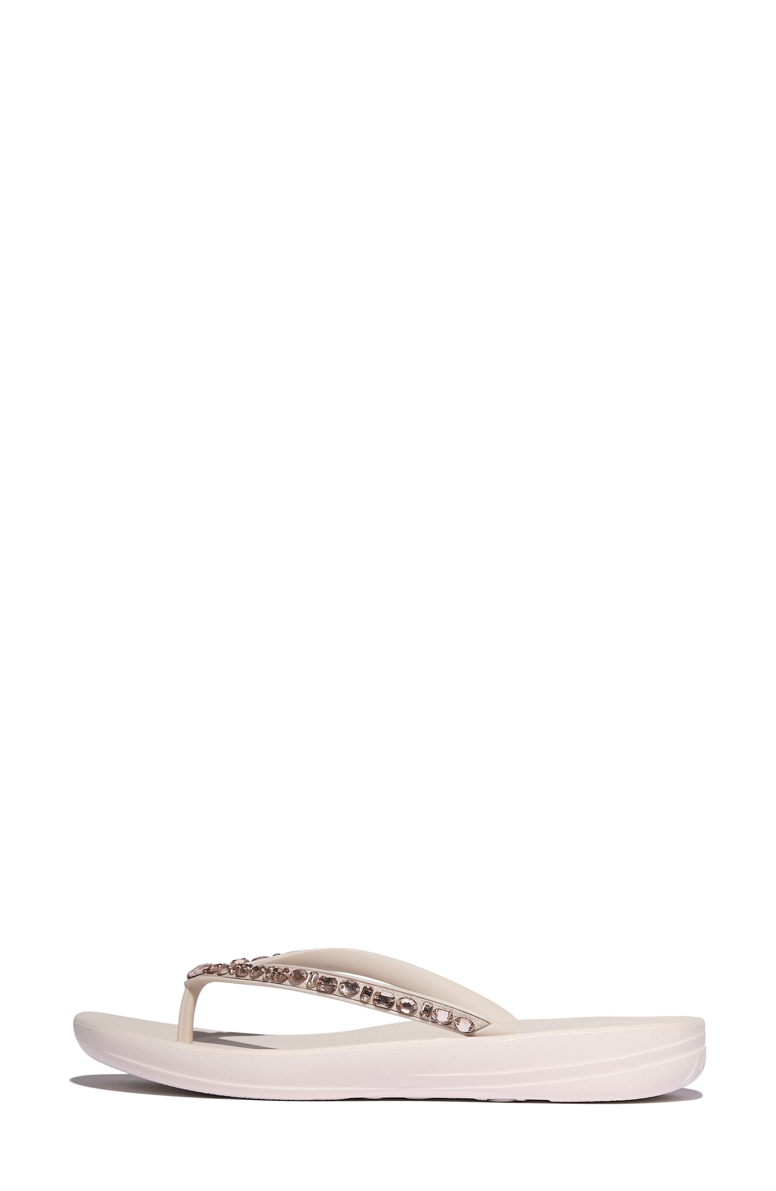 iQushion™ Crystal Strap Flip Flop, Alternate, color, BEIGE