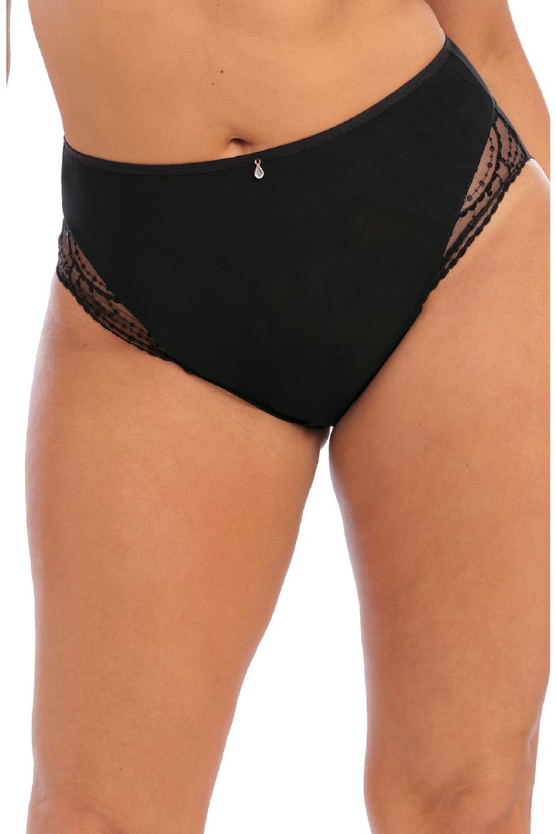 Priya Full Figure High Waist Briefs, Main, color, BLACK