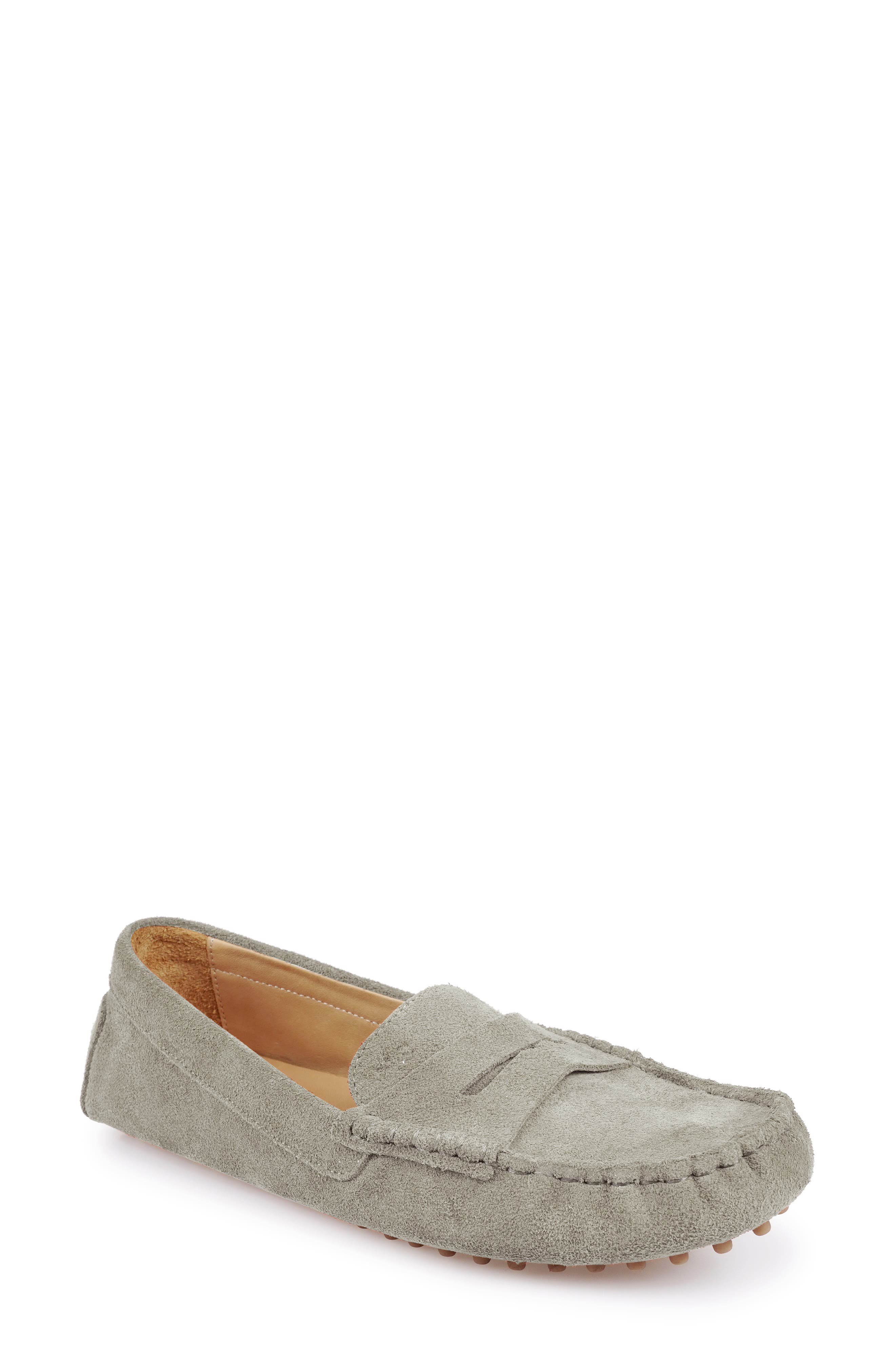 National Comfort Talulah Penny Loafer, Main, color, Light Grey Suede