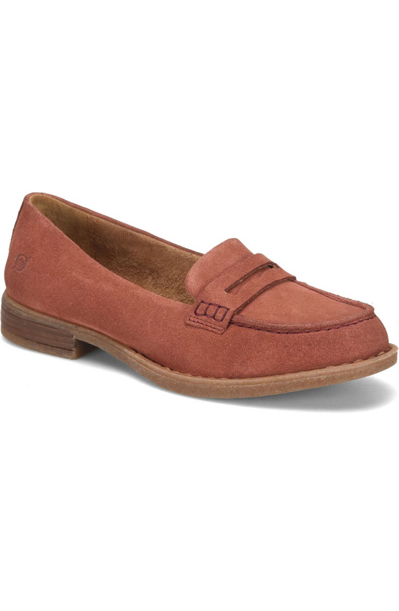 Børn Marlo Penny Loafer, Main, color, Rust Suede