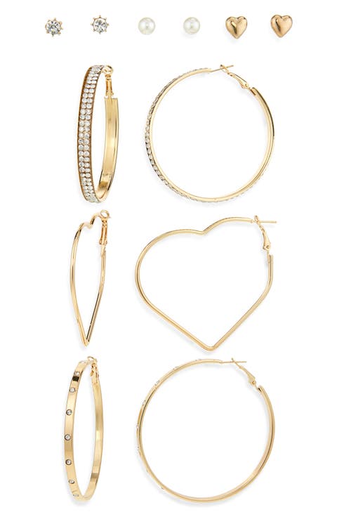 6-Pack Stud & Hoop Earrings