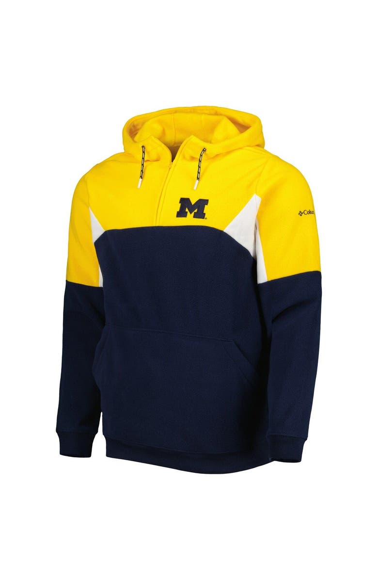 Columbia Men's Columbia Navy Michigan Wolverines Lodge Quarter-Zip Hoodie, Alternate, color, 