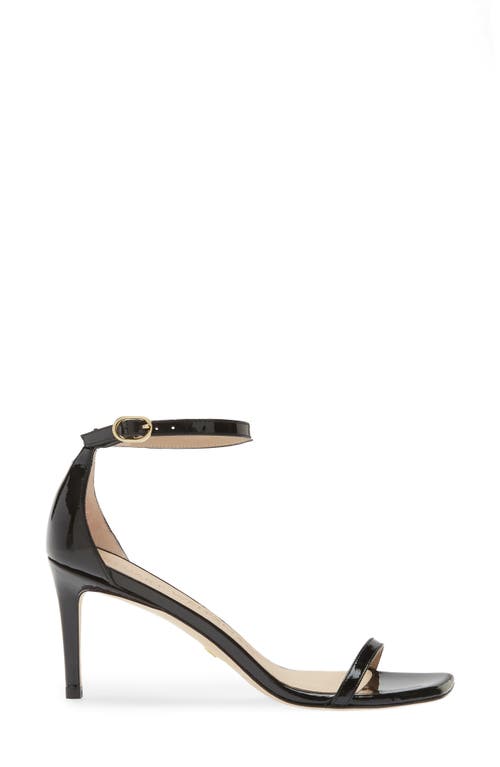 Stuart Weitzman Nudistcurve 100 Smooth Leather Sandal In Black