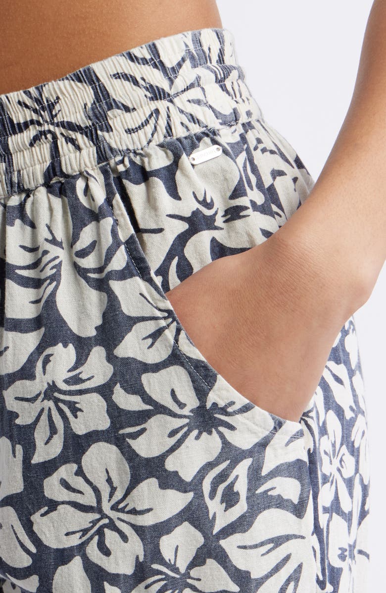 Rip Curl Las Dalias Floral Cotton & Linen Drawstring Pants, Alternate, color,