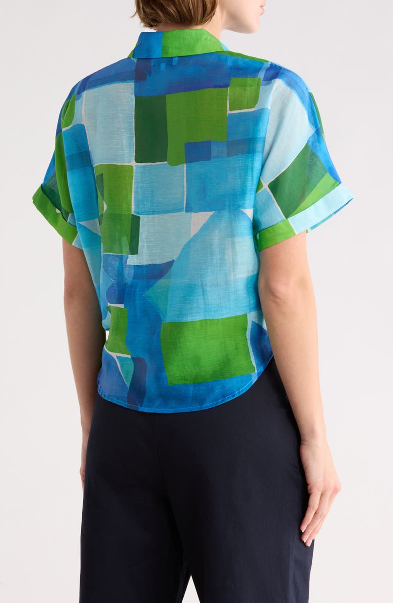 FRNCH Candys Button-Up Shirt, Alternate, color, Geo Blue
