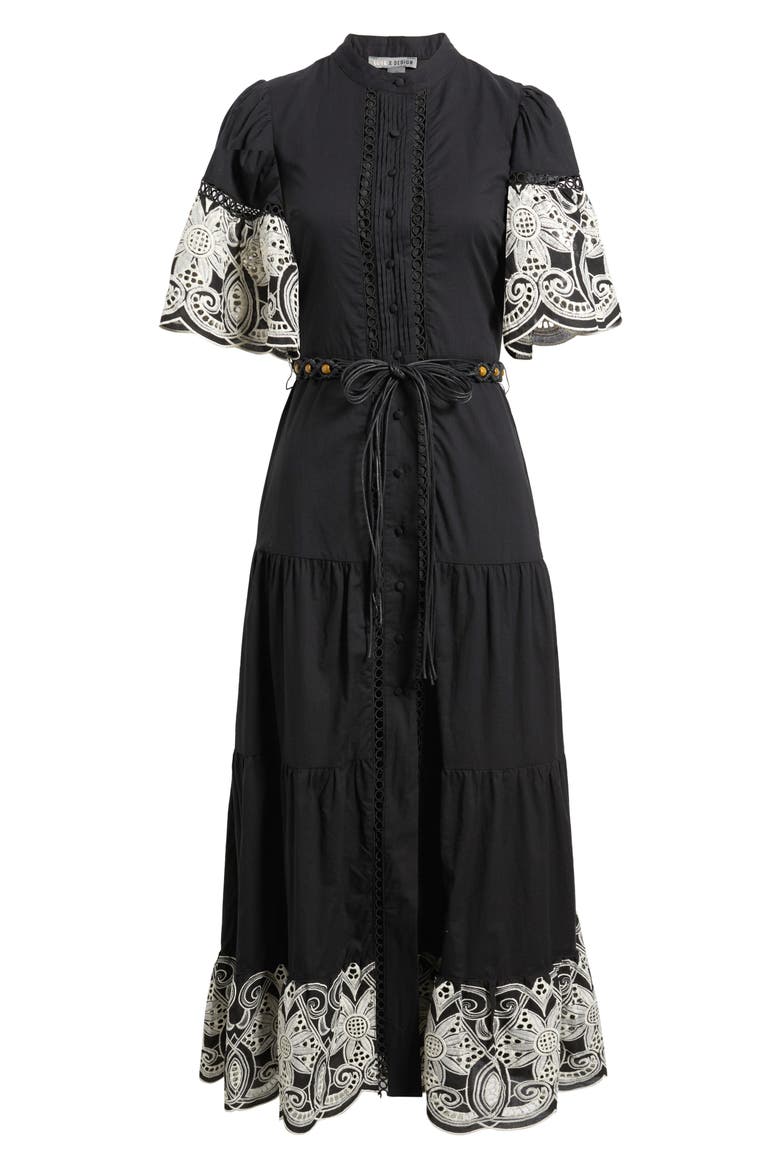 eliza j asymmetric hem lace dress ELIZA J Lace Asymmetric Fit & Flare Dress White Color Size 2