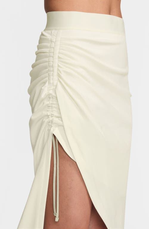 Nike X Serena Williams Design Side Ruched Maxi Skirt In Sail/sail